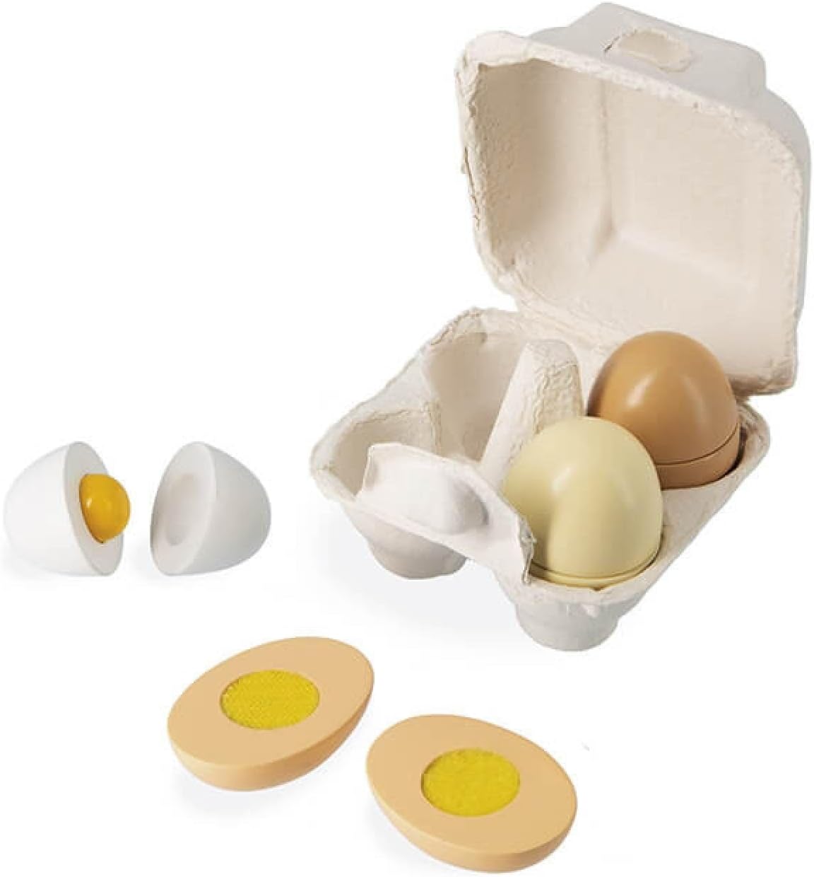 Janod - Huevera con 4 Huevos de Madera