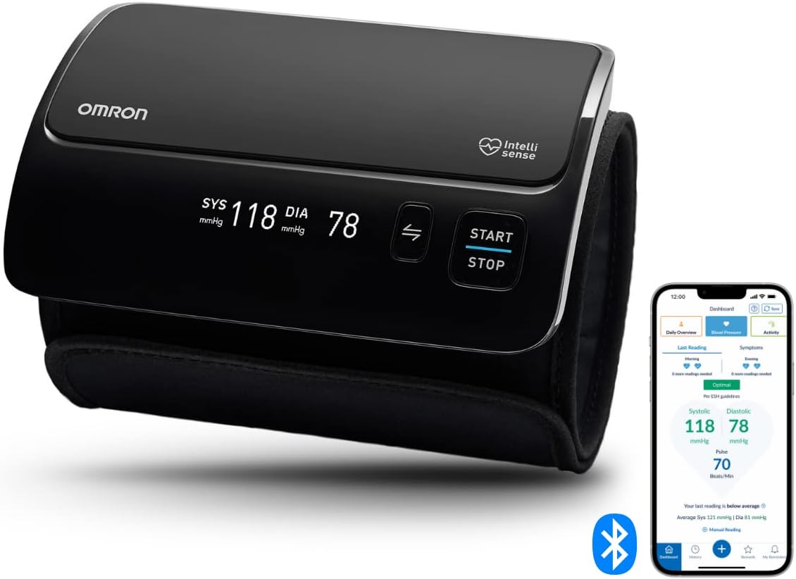 OMRON EVOLV Tensiómetro de Brazo inalámbrico todo en uno con Bluetooth