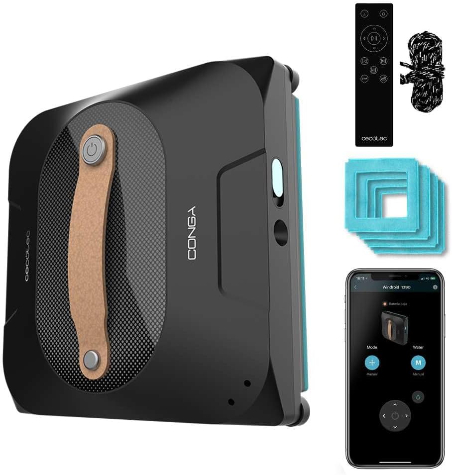 Cecotec Robot Limpiacristales con App y Mando Conga Windroid 1390 Double Spray Connected