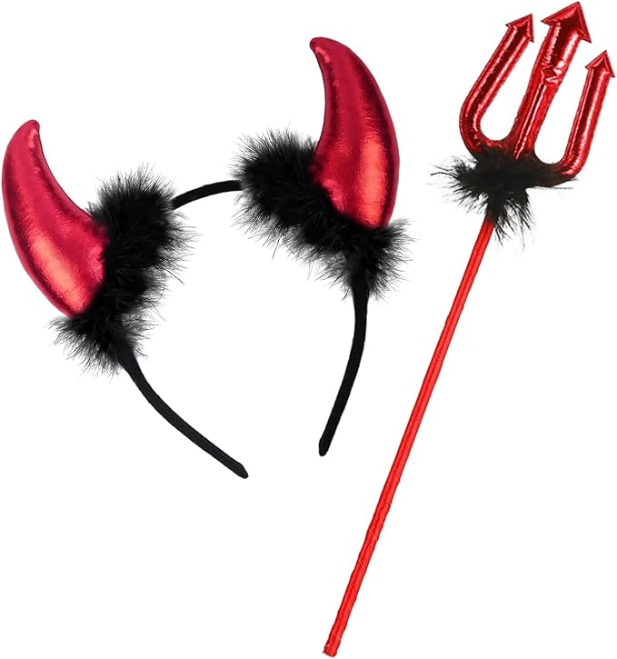 Diablo Diadema De Cuernos Rojo