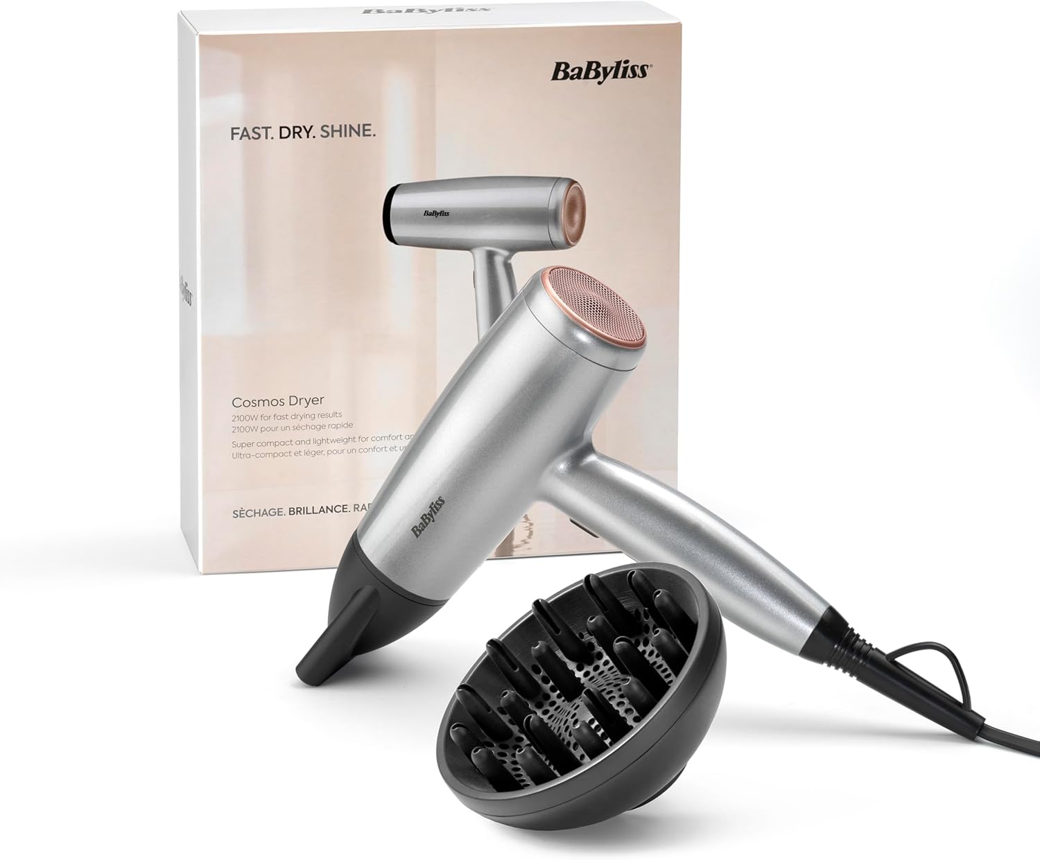 Secador de Pelo Ligero con Difusor BaByliss Cosmos