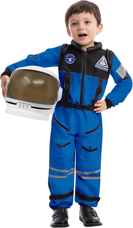 Disfraz de piloto de Astronauta de la NASA con Casco de Visera móvil para niños
