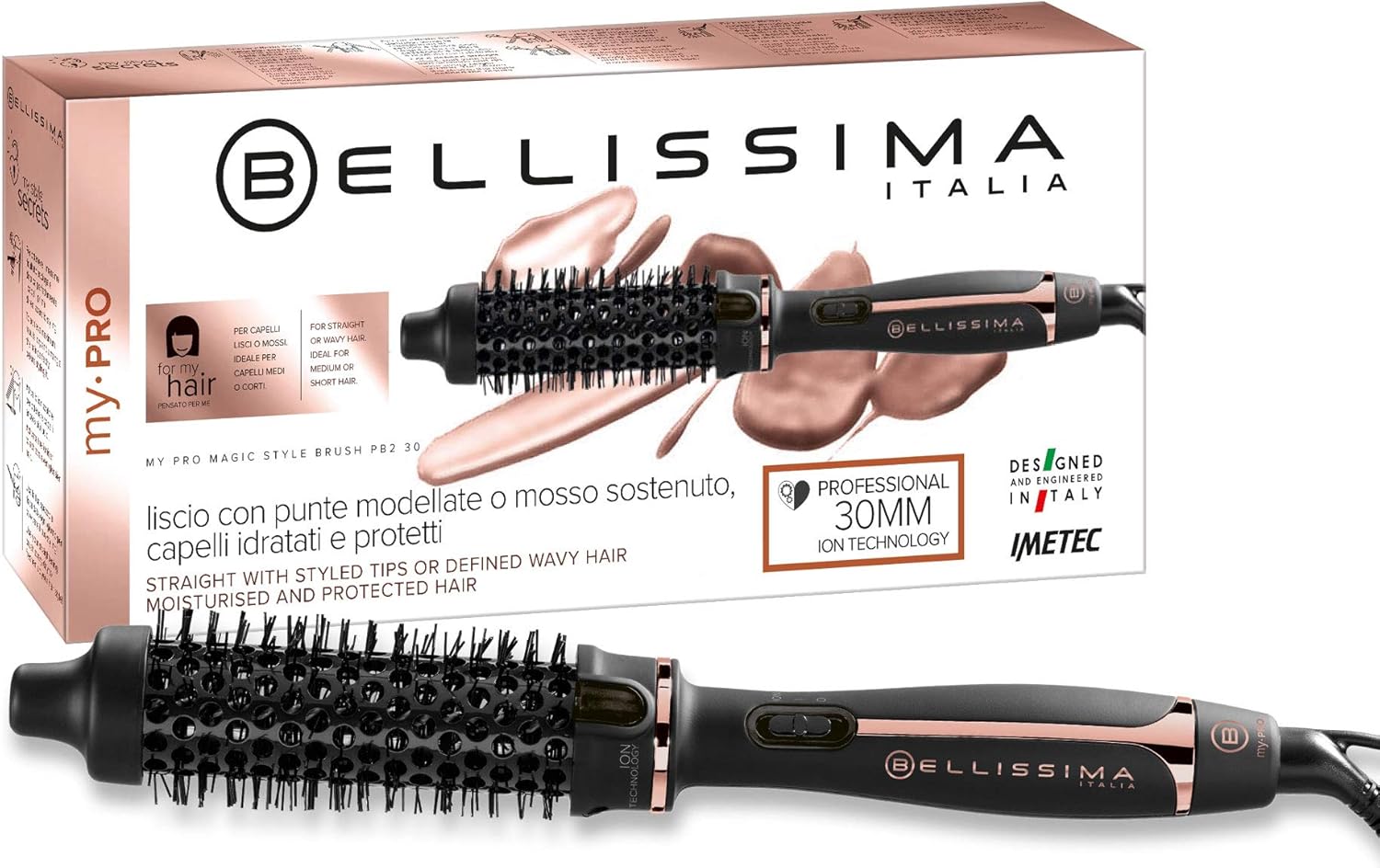 Cepillo Térmico My Pro Magic Style Brush P2 30, Bellissima Imetec