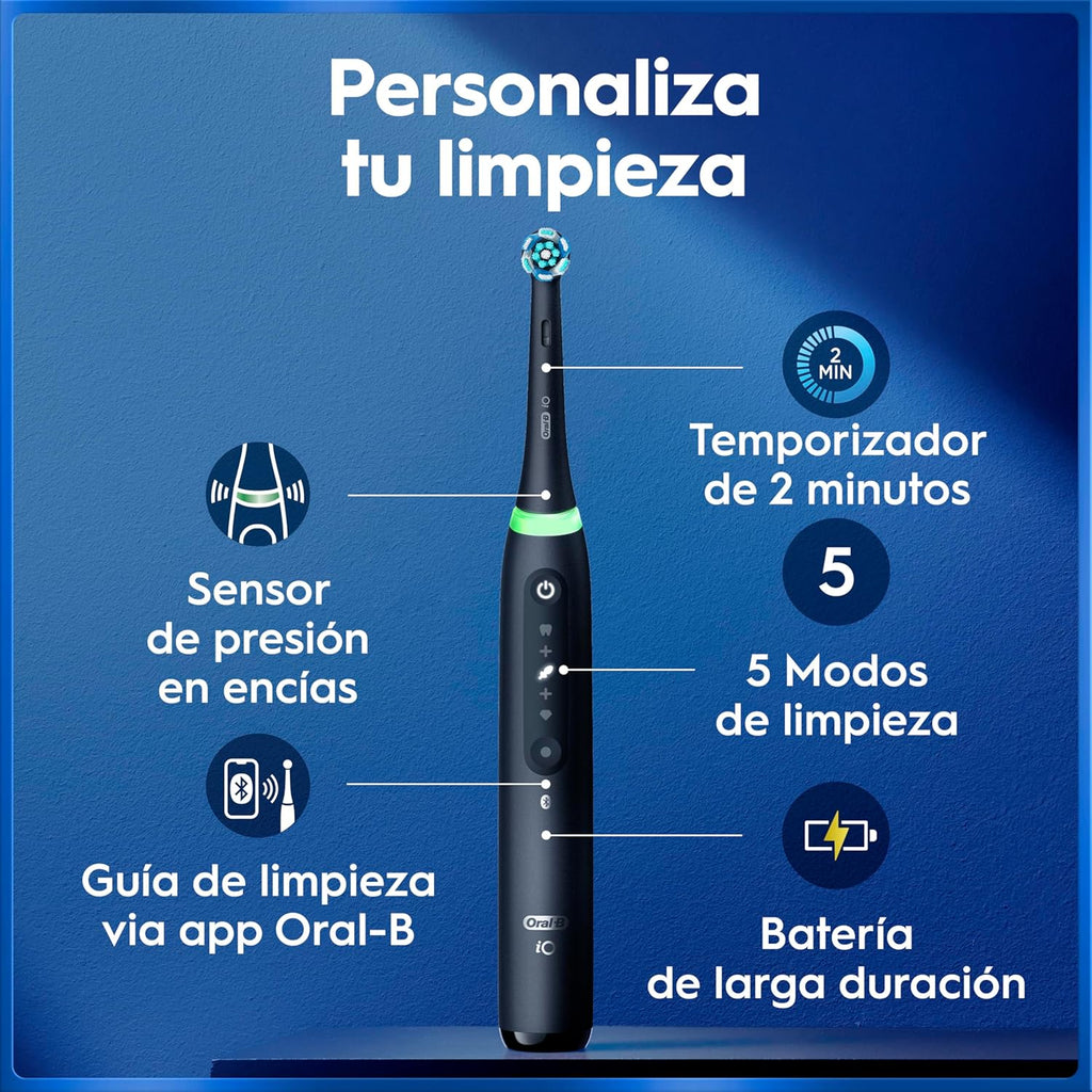Oral-B iO 5 Cepillo de Dientes Eléctrico, 1 Cabezal, Negro
