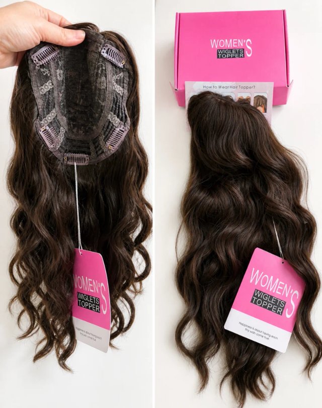 Peluca de pelo castaño
